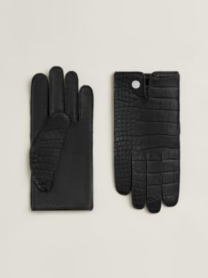 手袋 - メンズ カシミヤニットキャップ＆レザーグローブ | Hermès